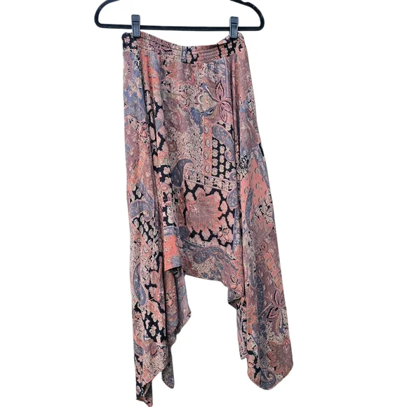 Angie Paisley Patchwork Handkerchief Hem Skirt Pink Boho Large - Picture 6 of 12